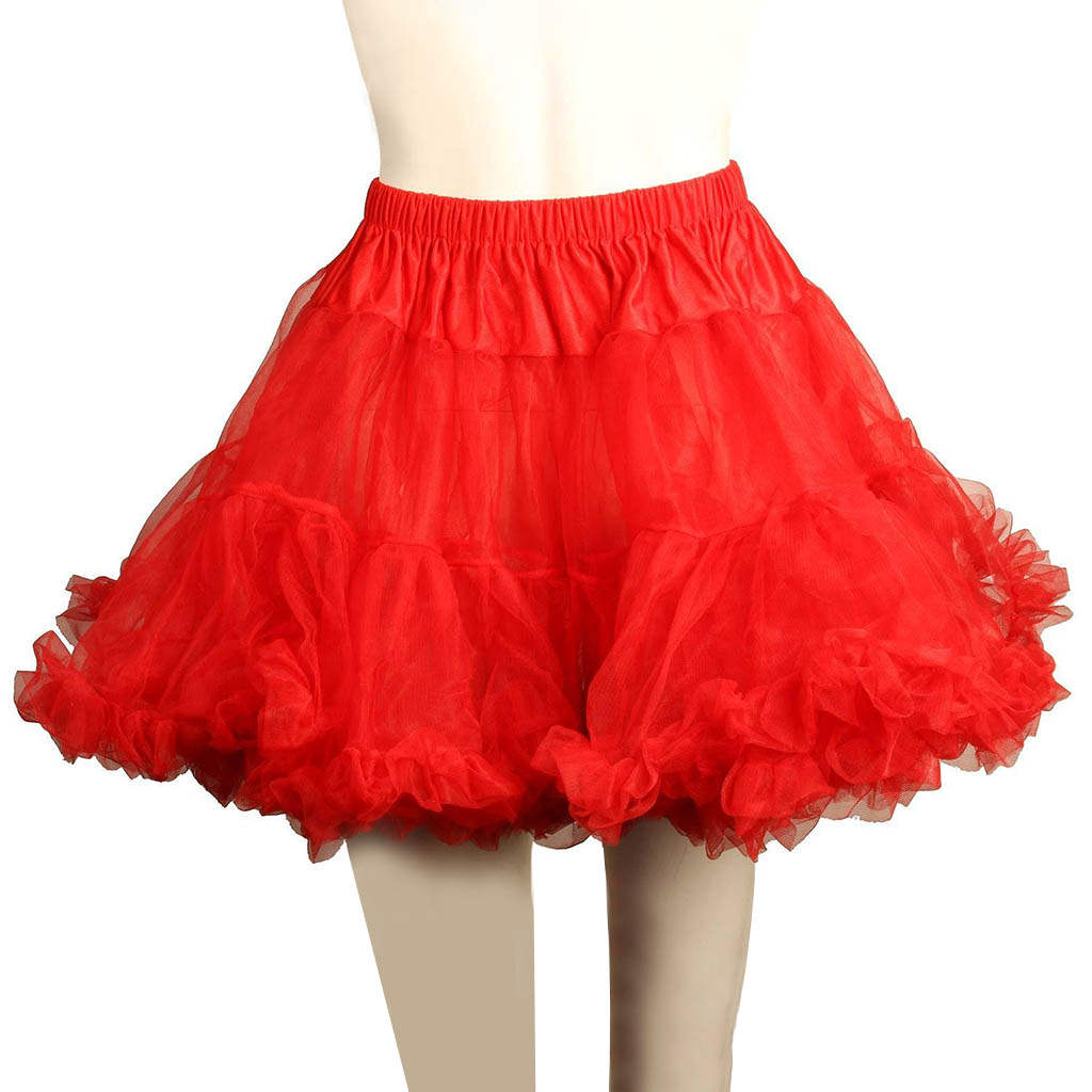 Layered Tulle Petticoat Red