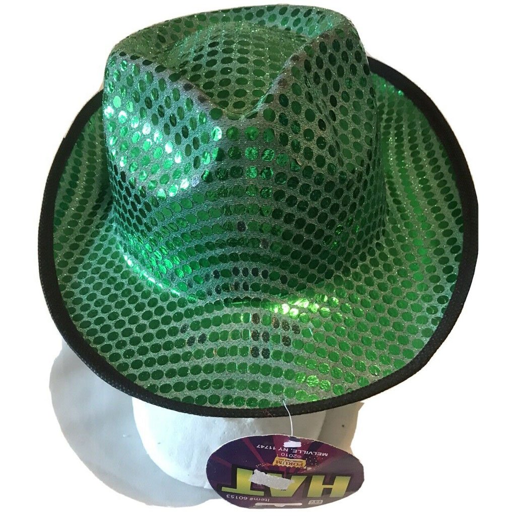 Sequin Fedora Hat Green