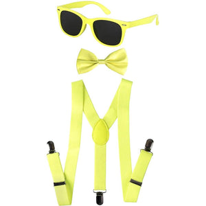 Neon Suspender, Bowtie Accessory Set
