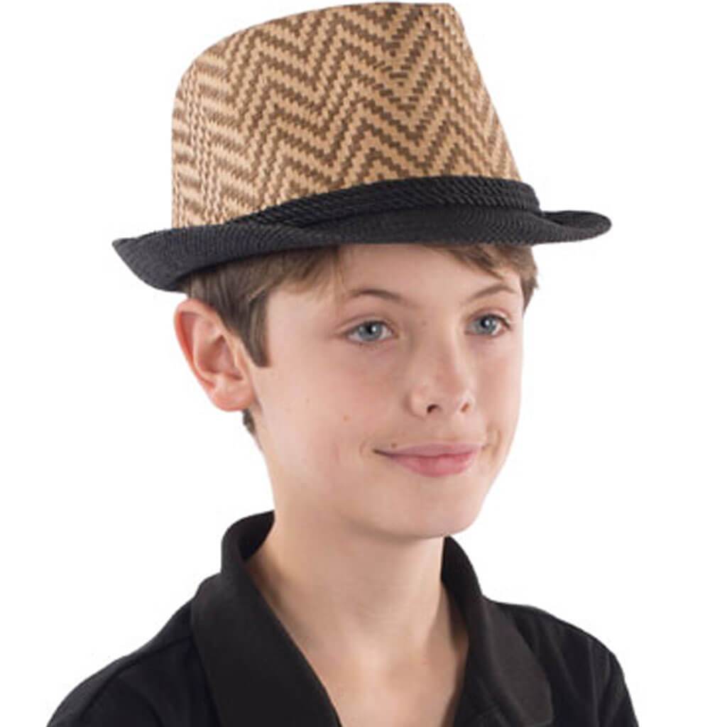 Brown Chevron Fedora