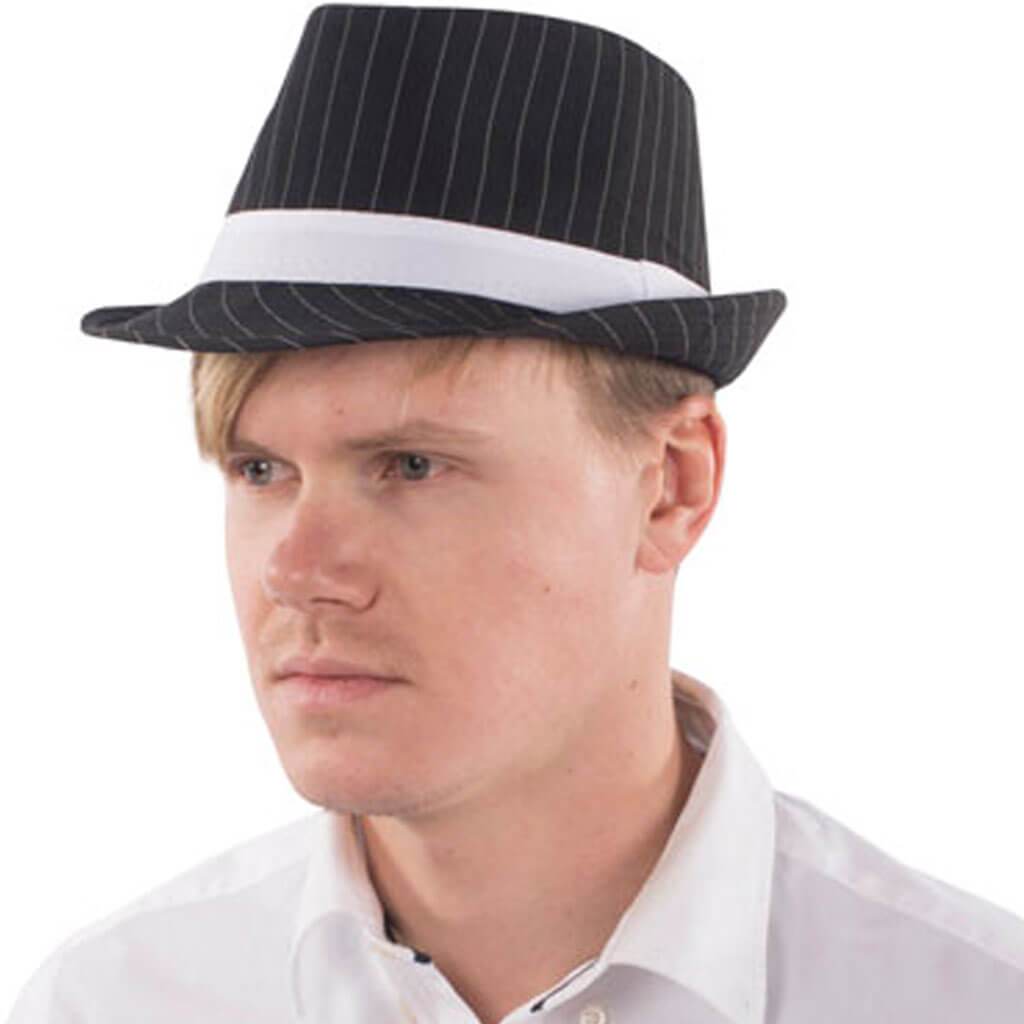 Black and White Striped Fedora