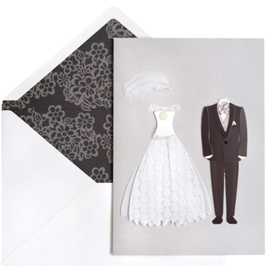 Jolee's Boutique Greeting Card Wedding Dress &amp; Tuxedo 2pc