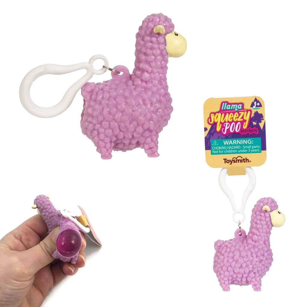 Pink Pooping Llama Keychain