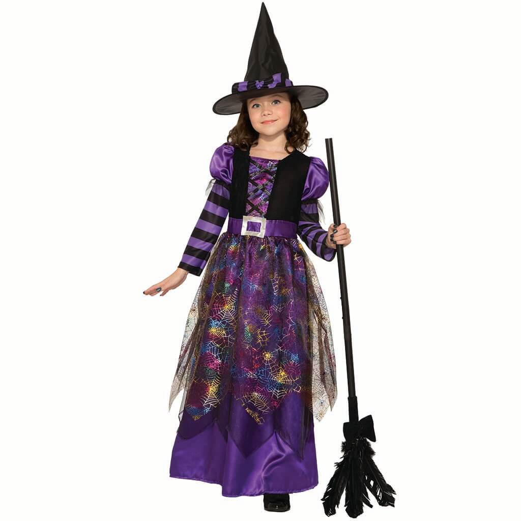 Spider Sparkle Witch Costume 4-6 Small