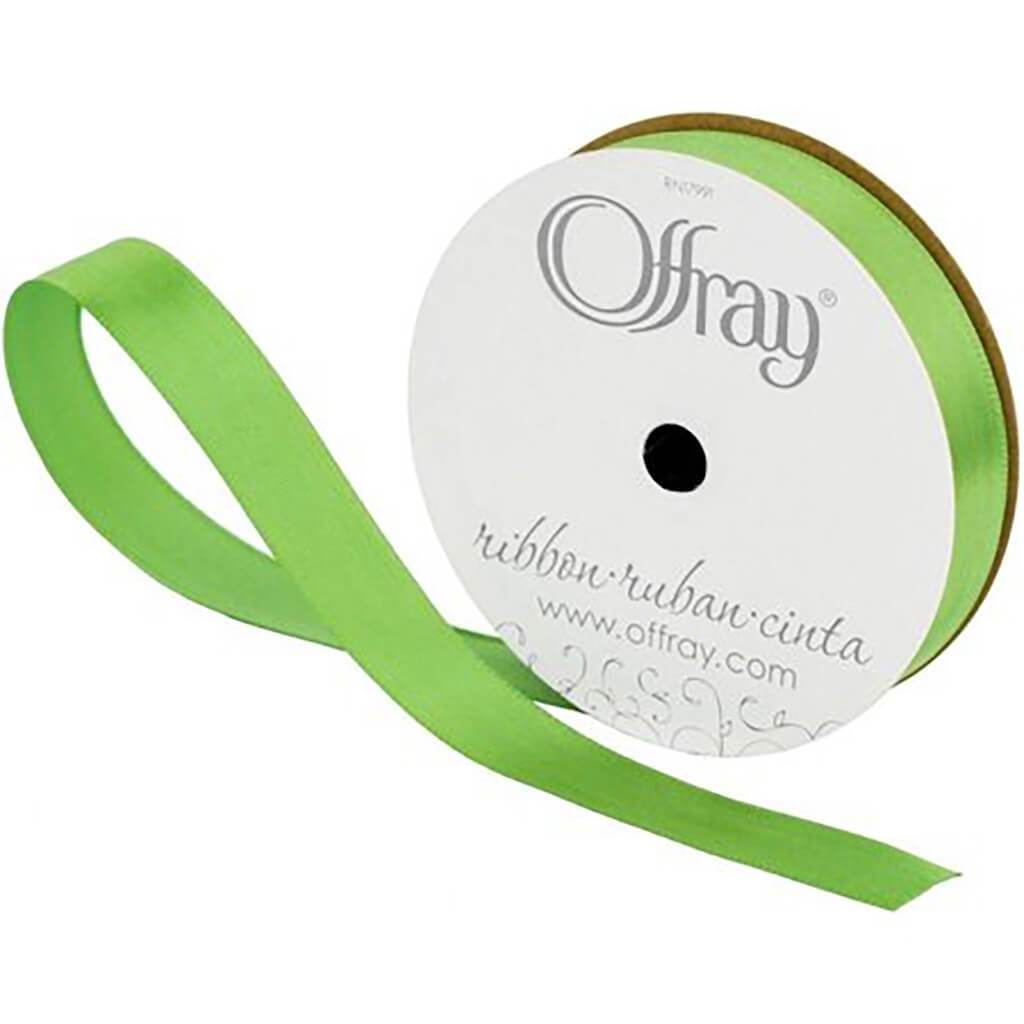 Single Face Satin 5/8in x 18ft Kiwi