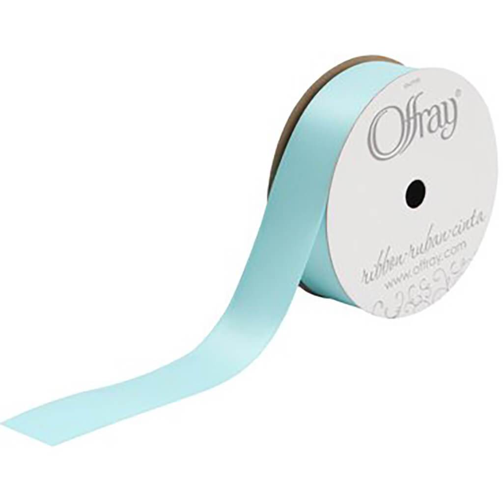 Ribbon Express Single Face Satin 7/8in x 18ft Aqua