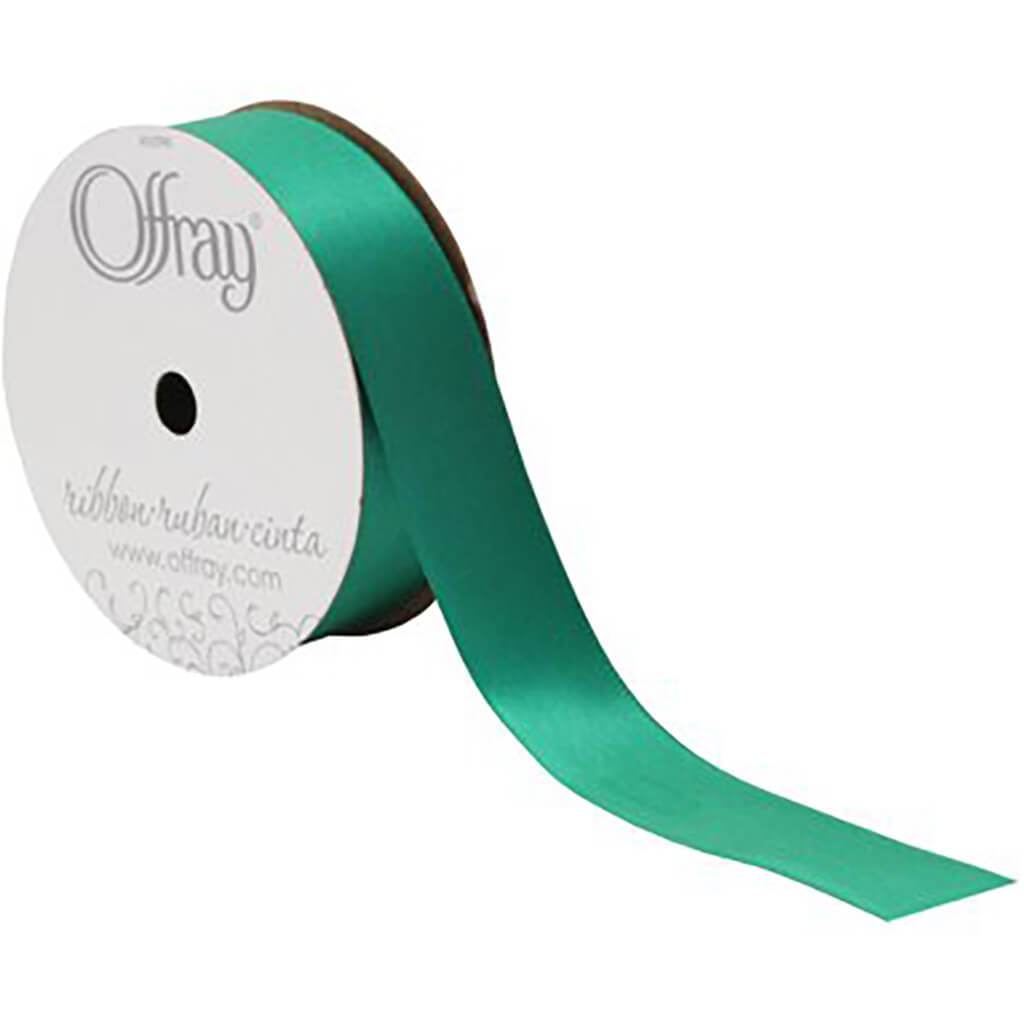 Ribbon Express Single Face Satin 7/8in x 18ft Emerald