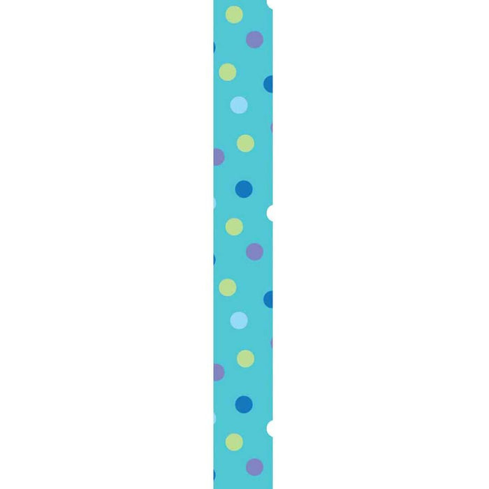 Chocolate Polka Dot Satin Ribbon 3/8in x 12ft Navajo Turquoise