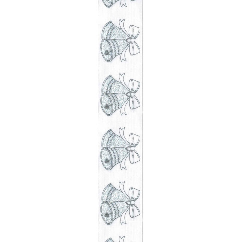 Bridal Chimes Satin 1.5in x 9ft Ribbonwhite/Silver