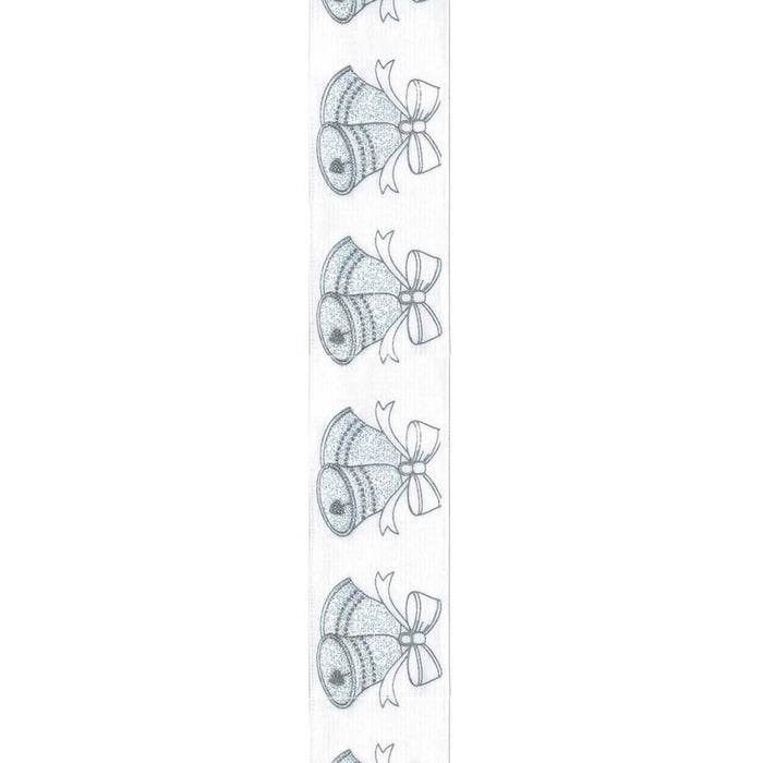 Bridal Chimes Satin 1.5in x 9ft Ribbonwhite/Silver