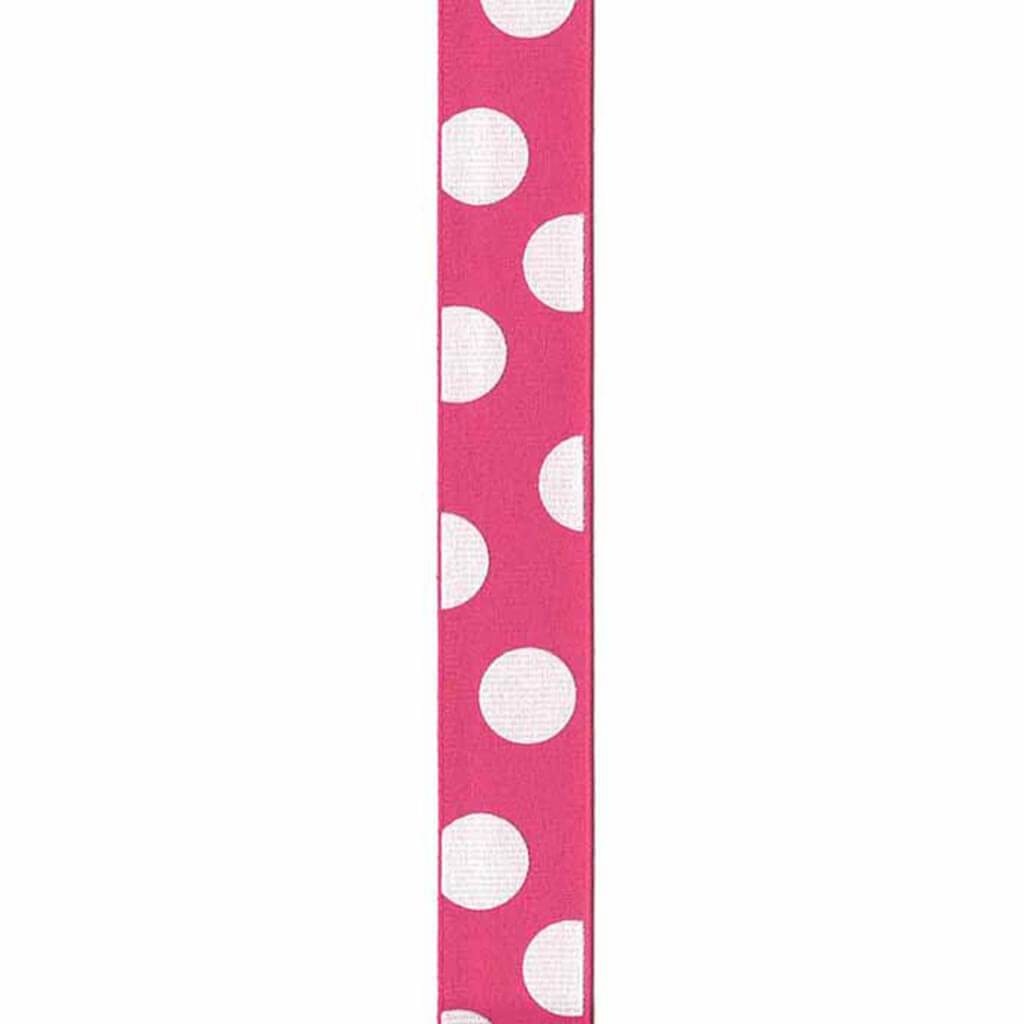 Random Dot Puff Grosgrain Ribbon Pink 7/8in