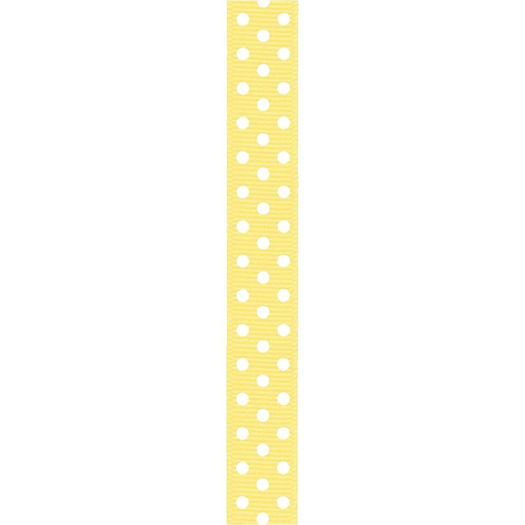 Ribbon Express Grosgrain Confetti Dot 5/8in x 9ft Baby Maize/White