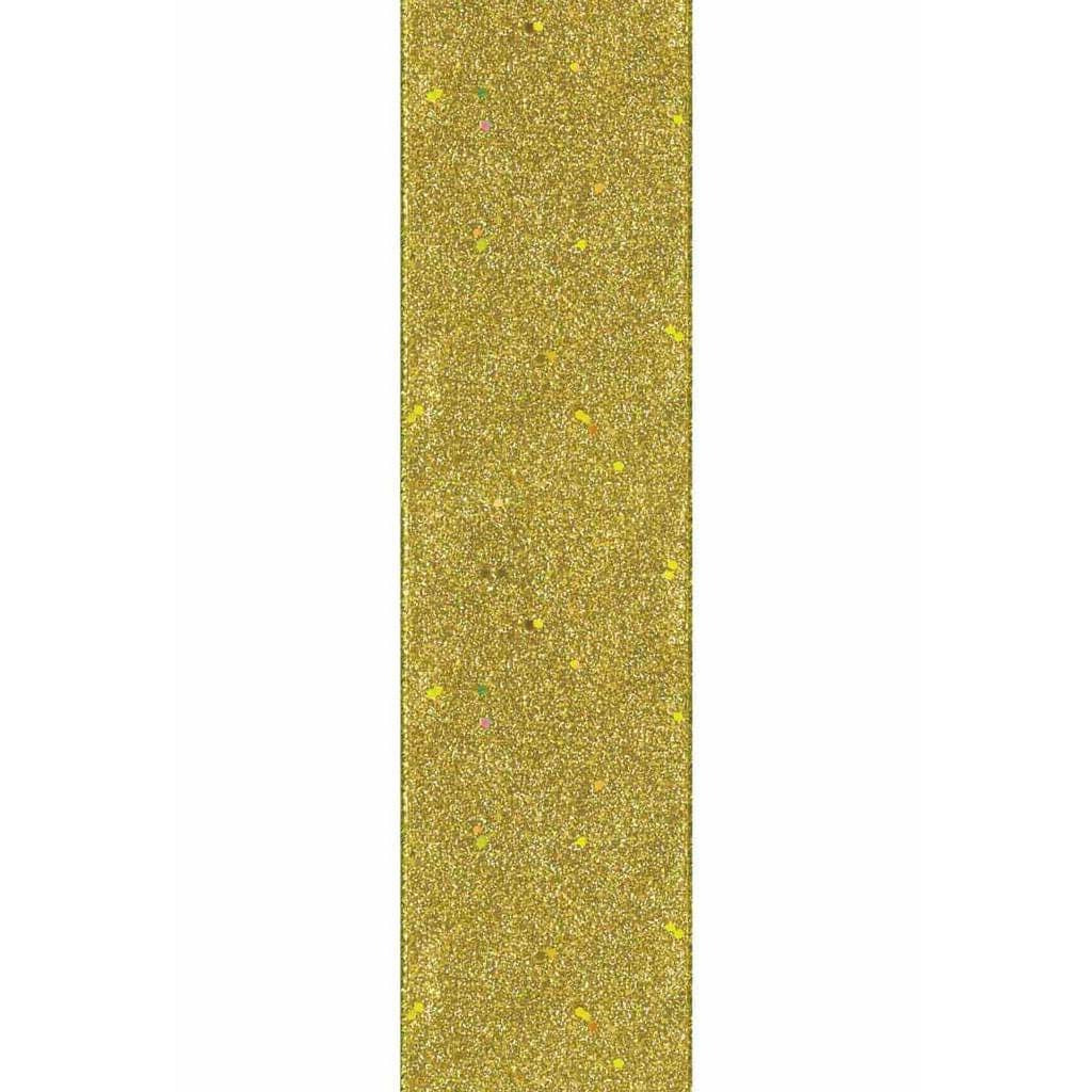 Ribbon Express Wired Edge 1.5in x 9ft Glitterie Gold