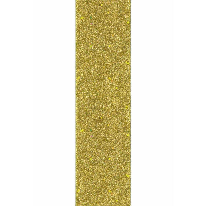Ribbon Express Wired Edge 1.5in x 9ft Glitterie Gold