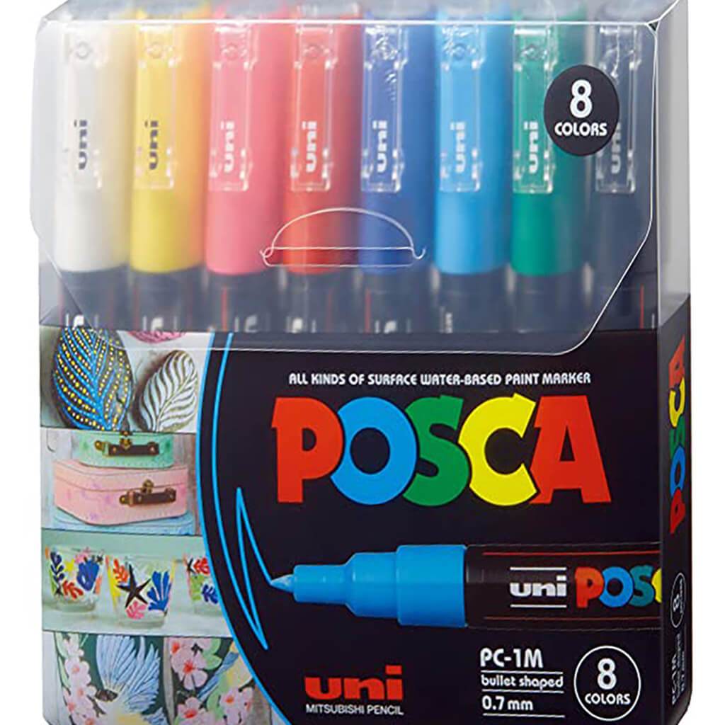 Posca PC-1M Paint Markers Set of 8 0.7mm