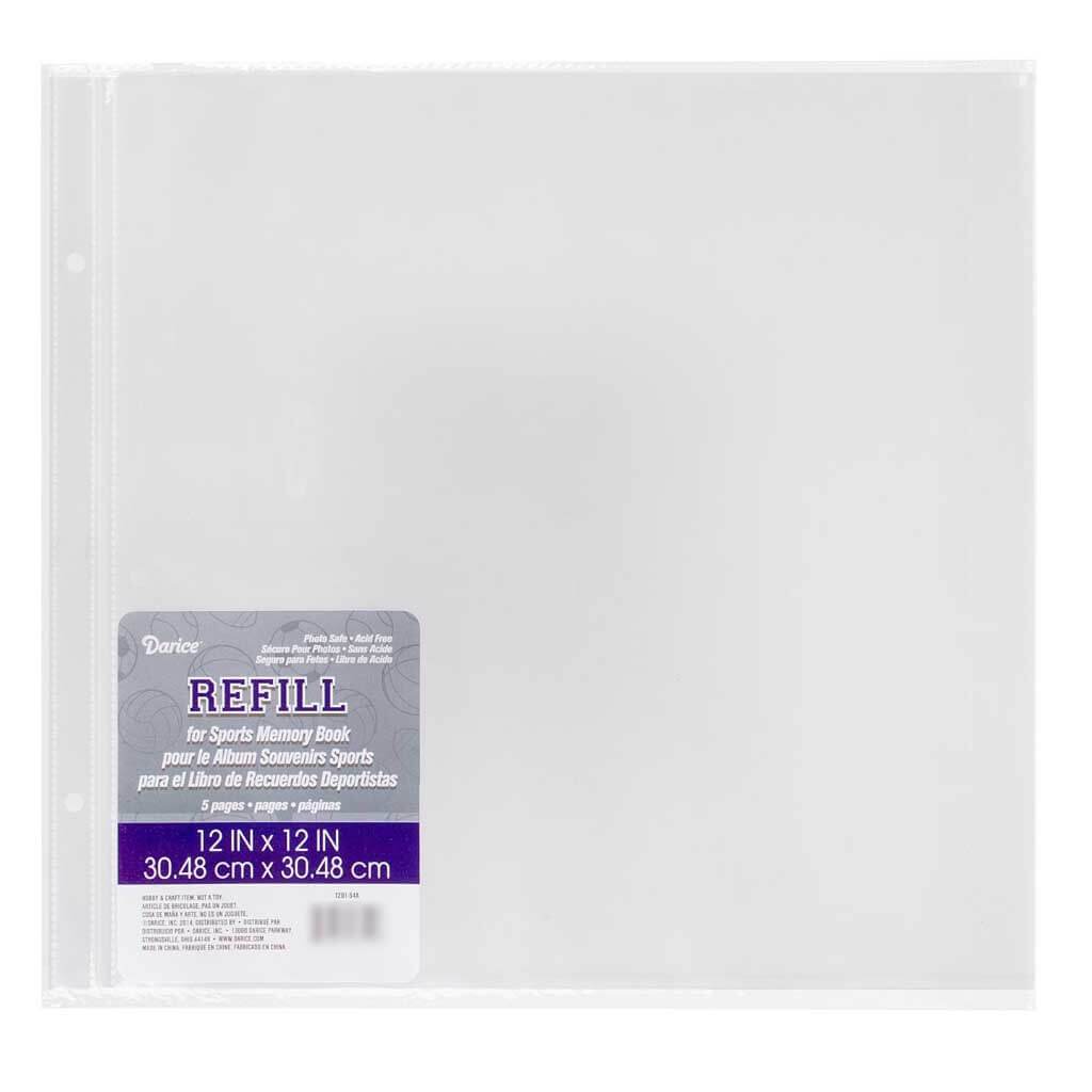 Scrapbook Page Protectors Refill Clear 12in x 12in 5pcs