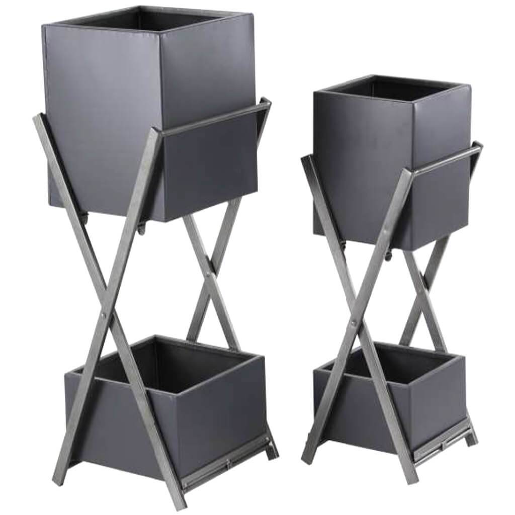 Metal Plant Stand Set of 2, 28 in and 24 in