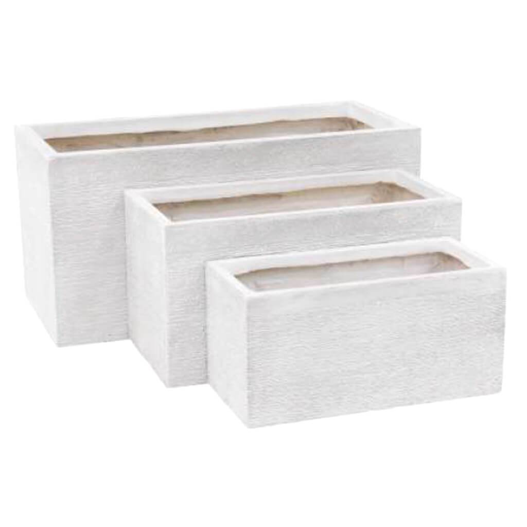 Fiber Clay Planter Set of 3, 20 in, 24 in, 3 in