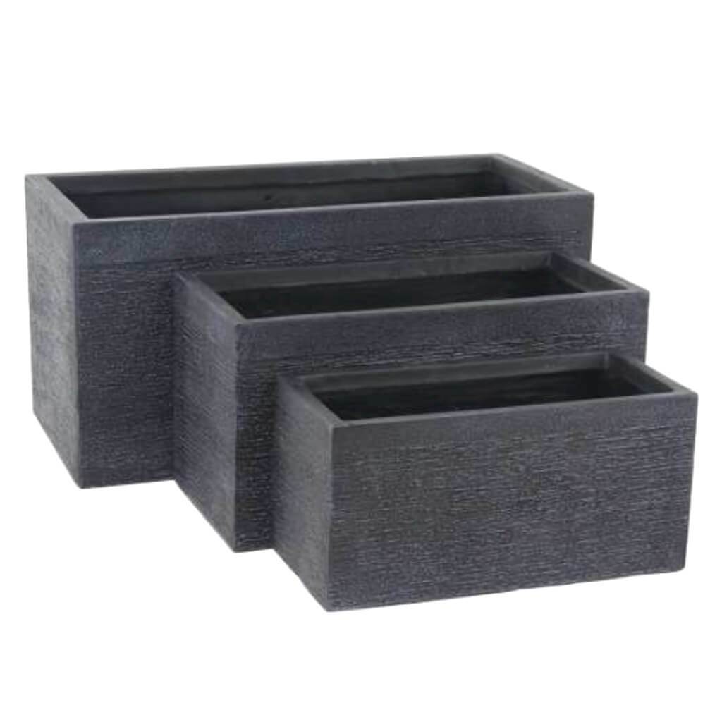 Fiber Clay Planter Set of 3, 20 in, 24 in, 3 in