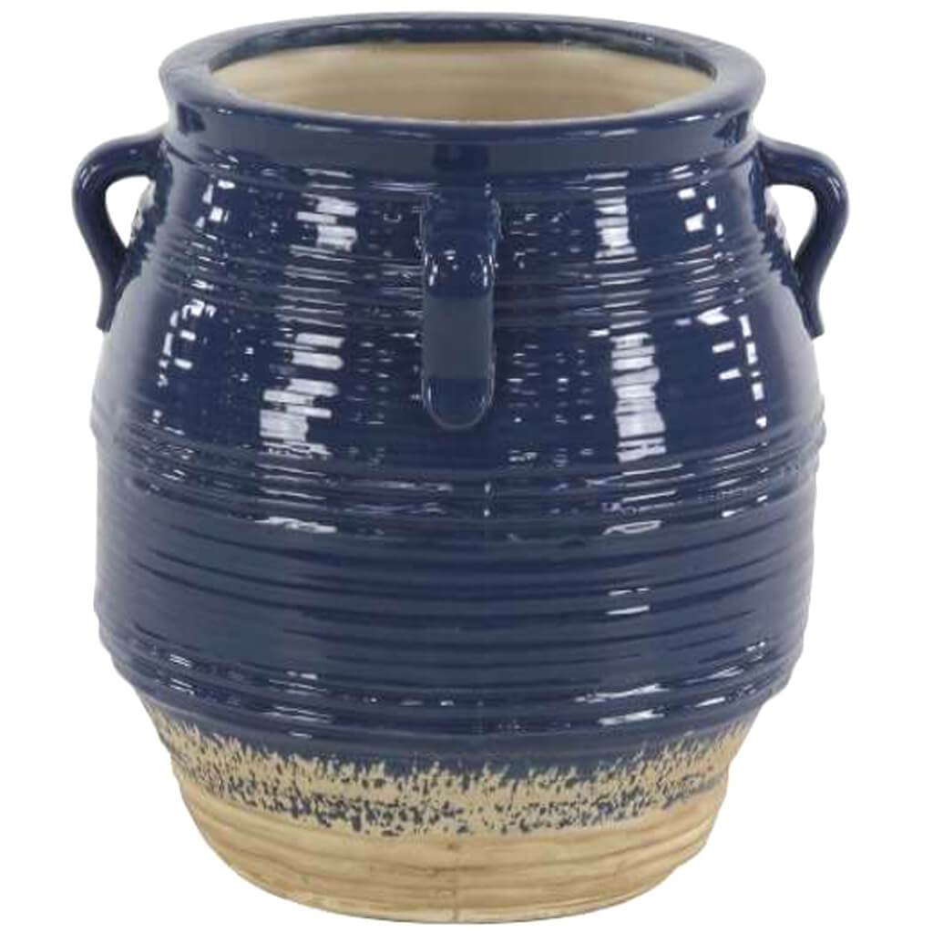 Ceramic Pot Navy Blue 14 in by 15 in