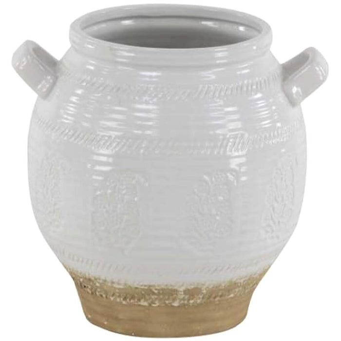 Ceramic Pot White 10 in by 12 in