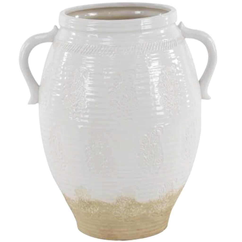 Ceramic Pot White 17 in by 19 in