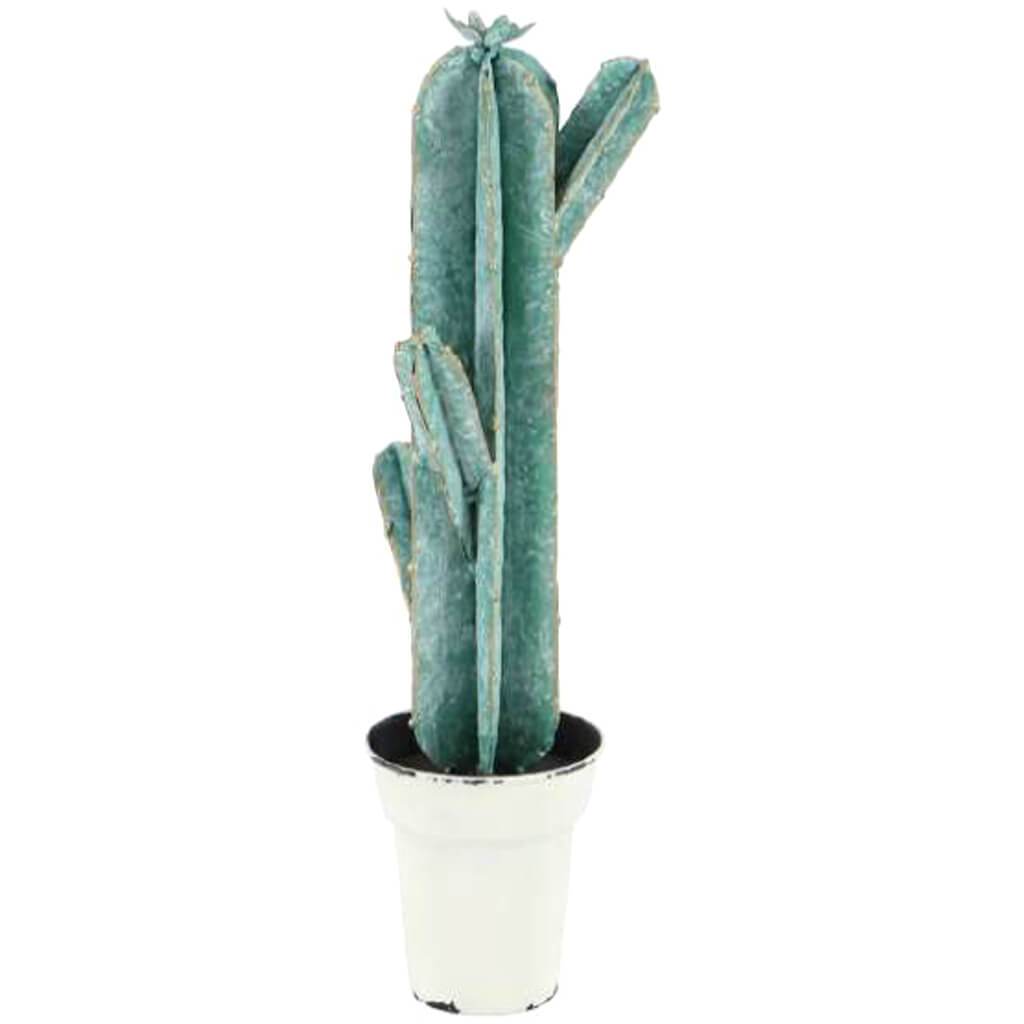 Metal Cactus with Pot 6 in by 15 in