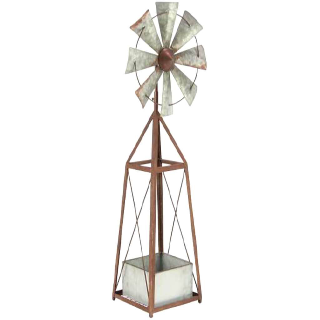 Metal WindMill Planter 10 in by 39 in