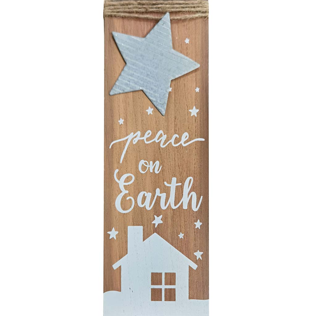 MDF Wood Sign Peace on Earth