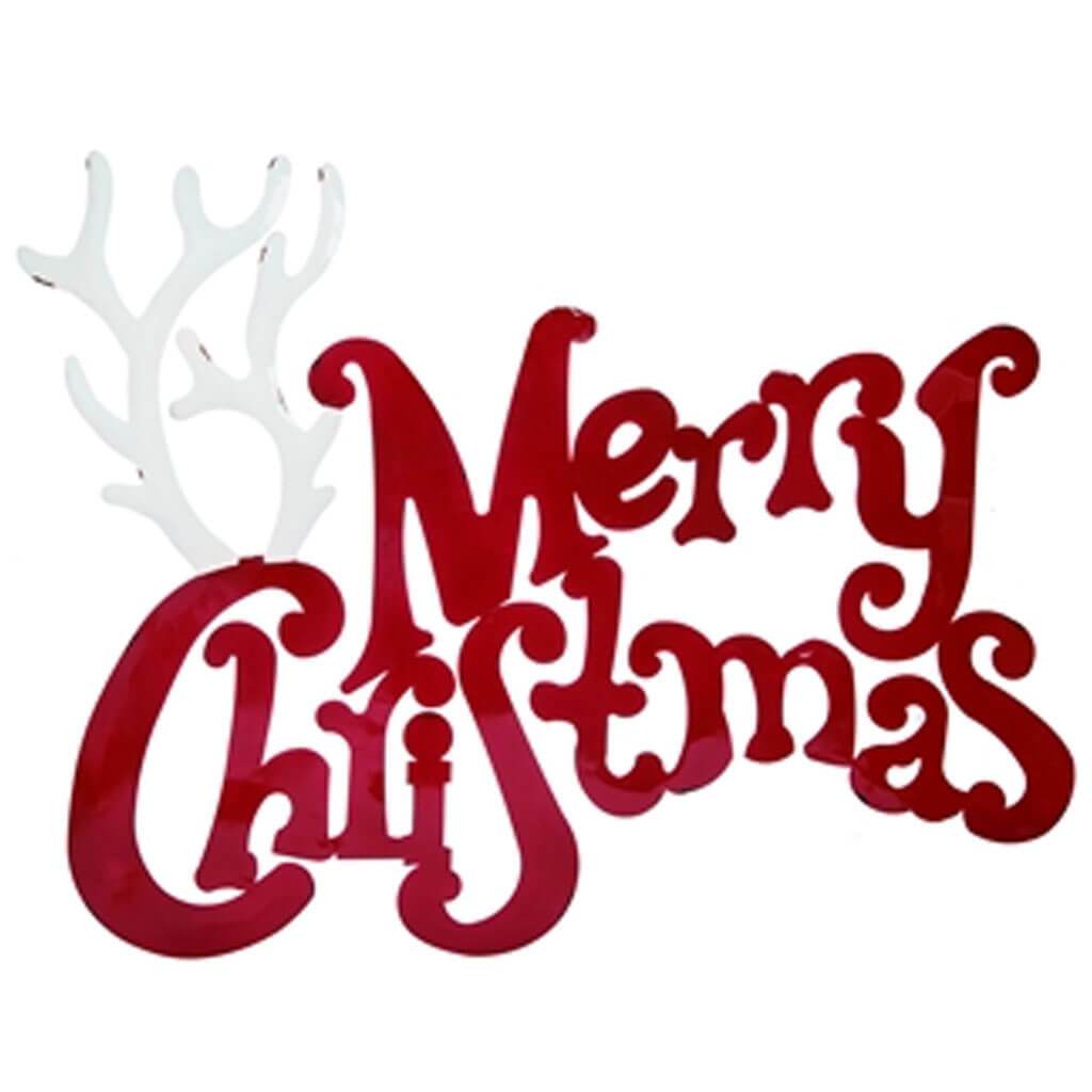 Metal Merry Christmas Antler Wall Decor
