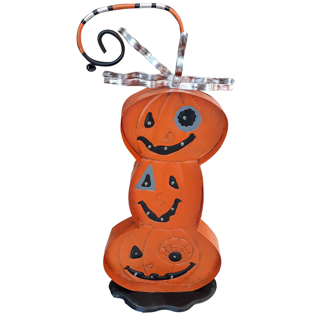 Metal Light Up Pumpkin Stack