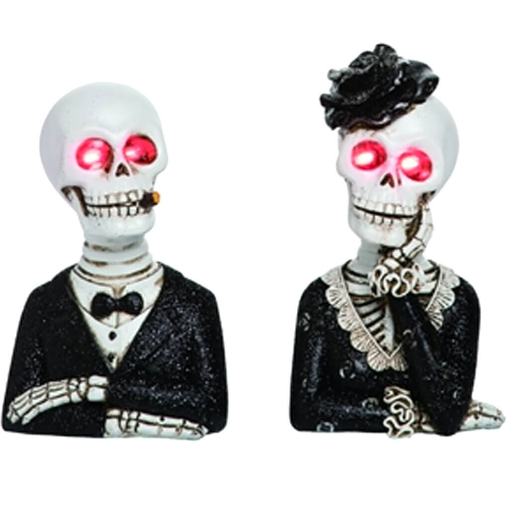 Res Light Up Vintage Skull Couple 2 Asst