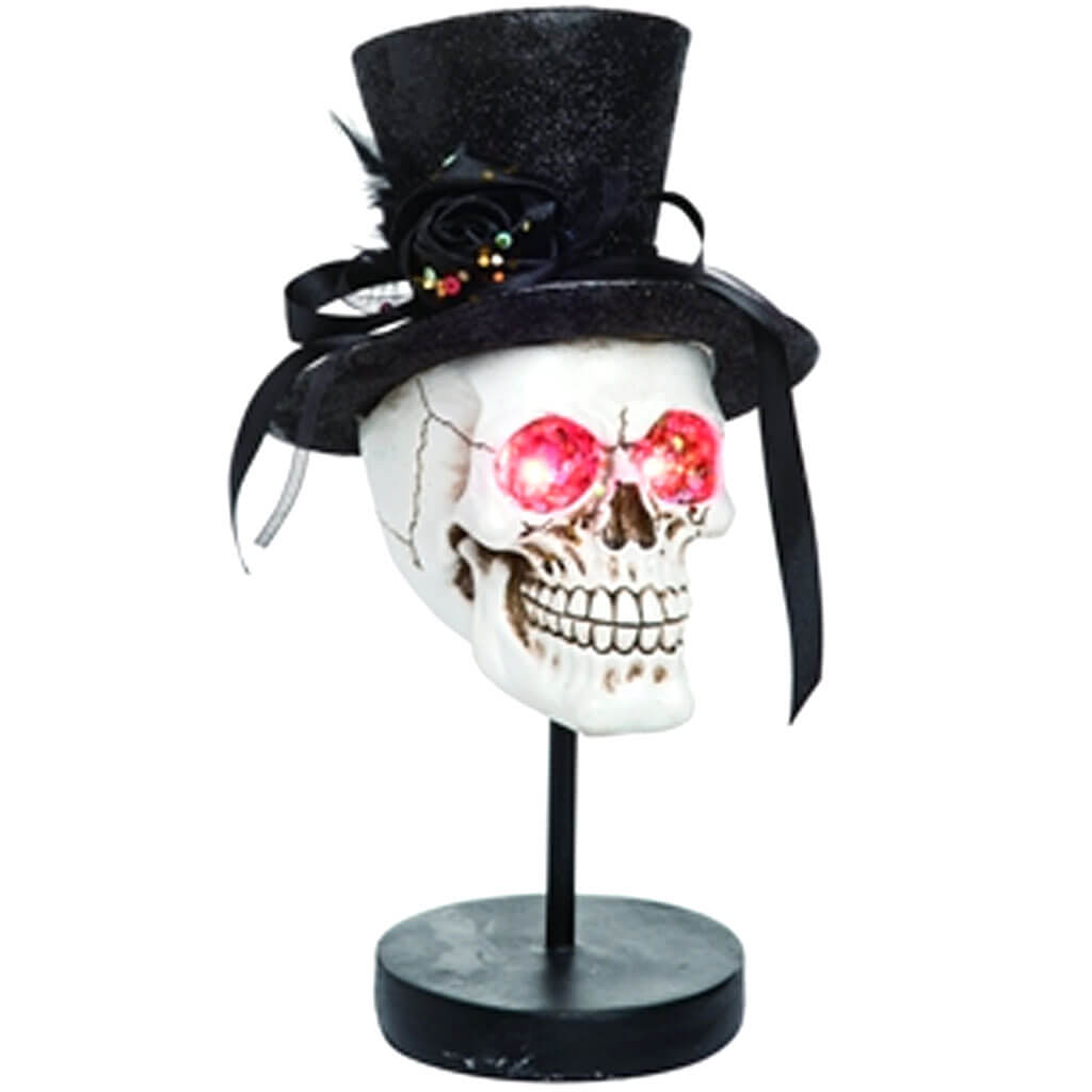 Res Light Up Glitter Top Hat Skull