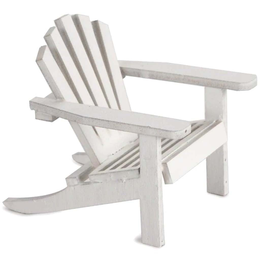 Miniature Furniture Mini White Adirondack Chair