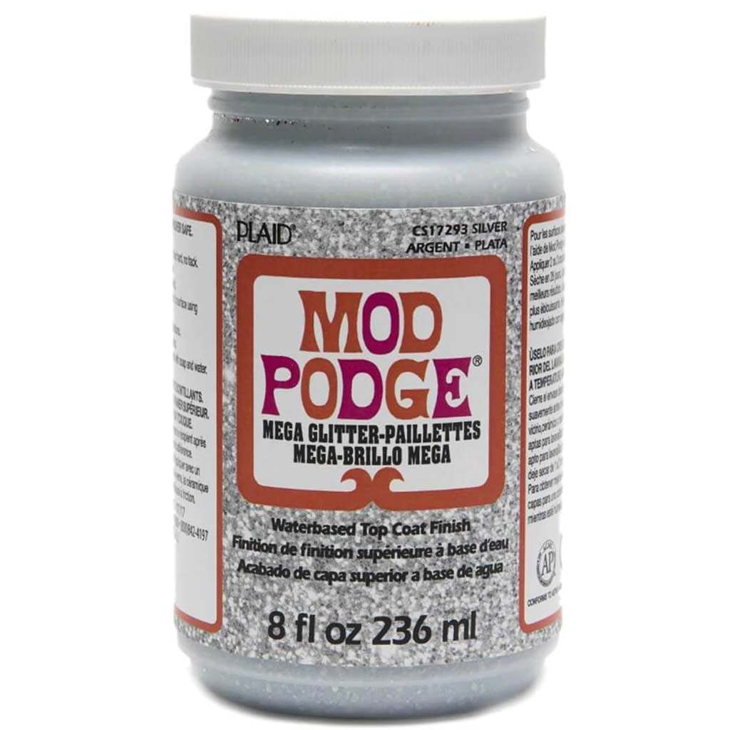 Mod Podge Mega Glittr Silver 8oz