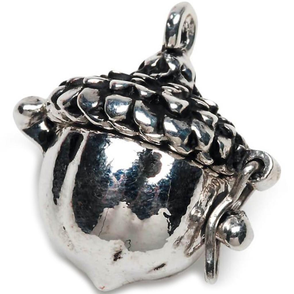 Charm Prayer Box Acorn Antiqued Silver