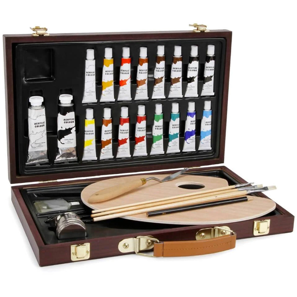 Studio 71 Wood Box Acrylic Painting Set - 27 Pieces