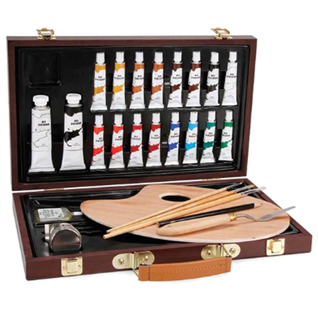 Studio 71 Wood Box Oil Painting Art Set, 27 Pieces