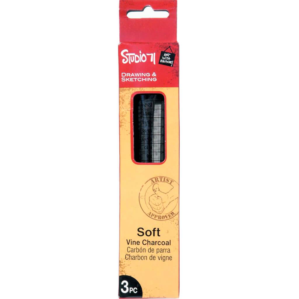 Studio 71 Thin Soft Vine Charcoal 3pcs