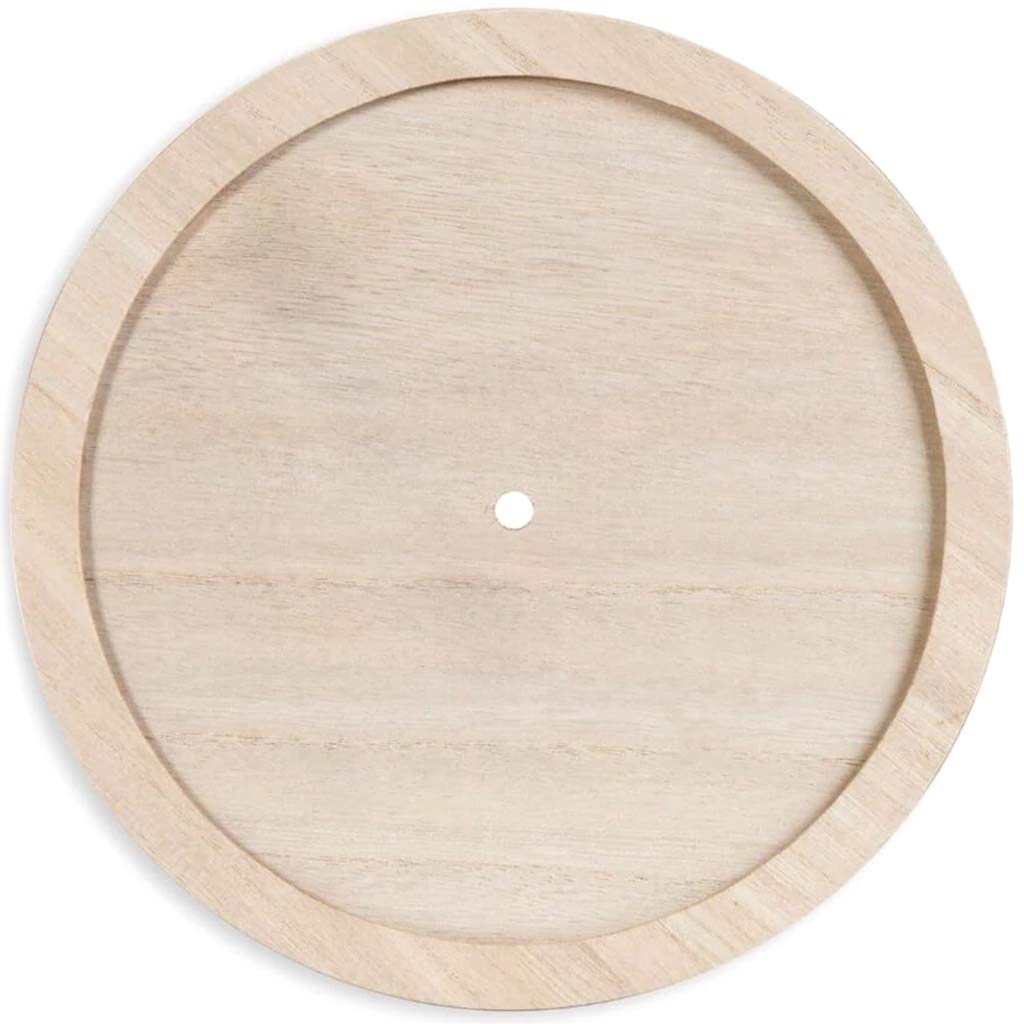 Clock Face: Unnumbered &amp; Unfinished Wood Circle With Raised Trim