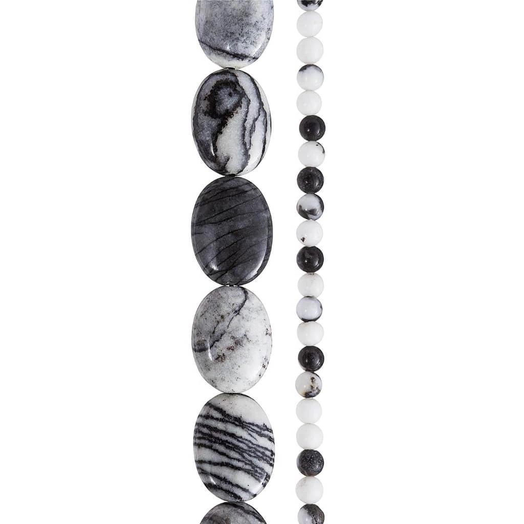 Zebra Jasper Bead Strand: 15.5 Inches, Assorted Styles