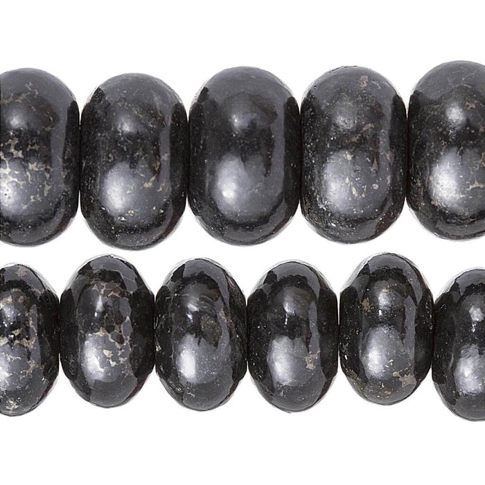 Black Pyrite Bead Strand: 15.5 Inches, 2 Assorted Sizes
