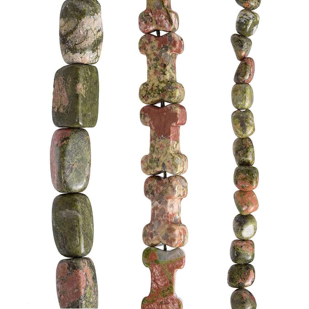 Unakite Bead Strand: 16 Inches