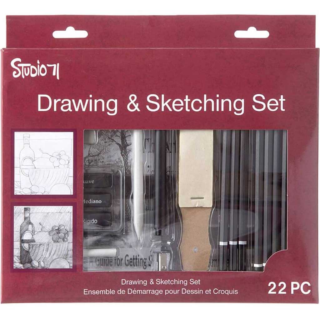 Studio 71 Beginner Sketching And Drawing Set: 22 Pieces