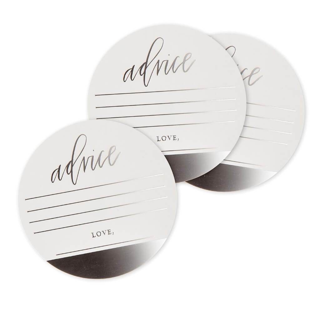 David Tutera Paper Advice Coasters: 4 Inches, 25 Pieces