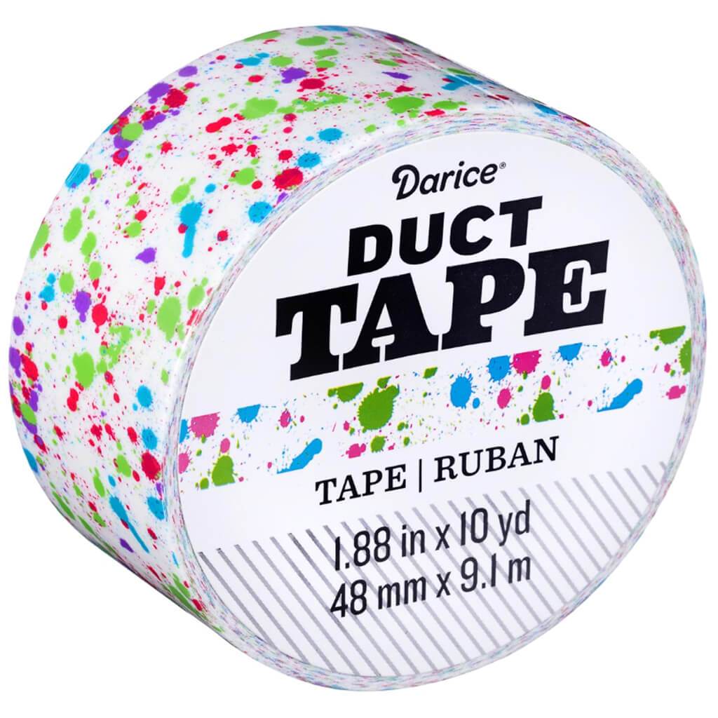 Duct Tape: White Splatter Paint, 1.88 Inches x 10 Yards