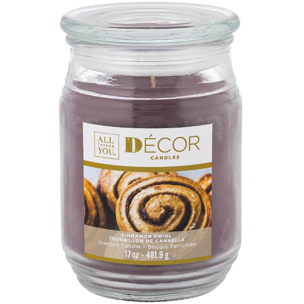 Decor Candle Jar Cinnamon Swirl, 17oz