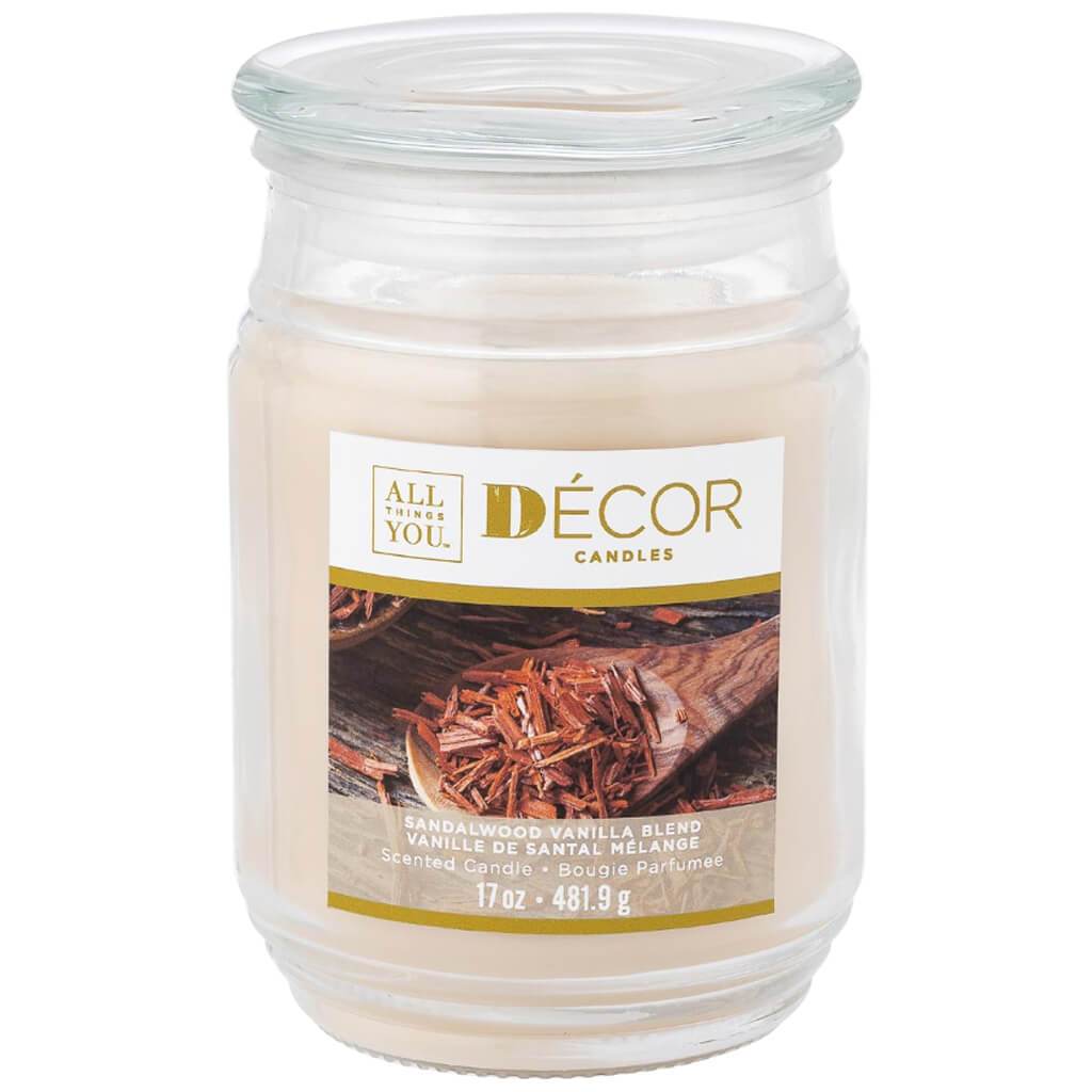 Decor Candle Jar Sandalwood Vanilla Blend, 17oz