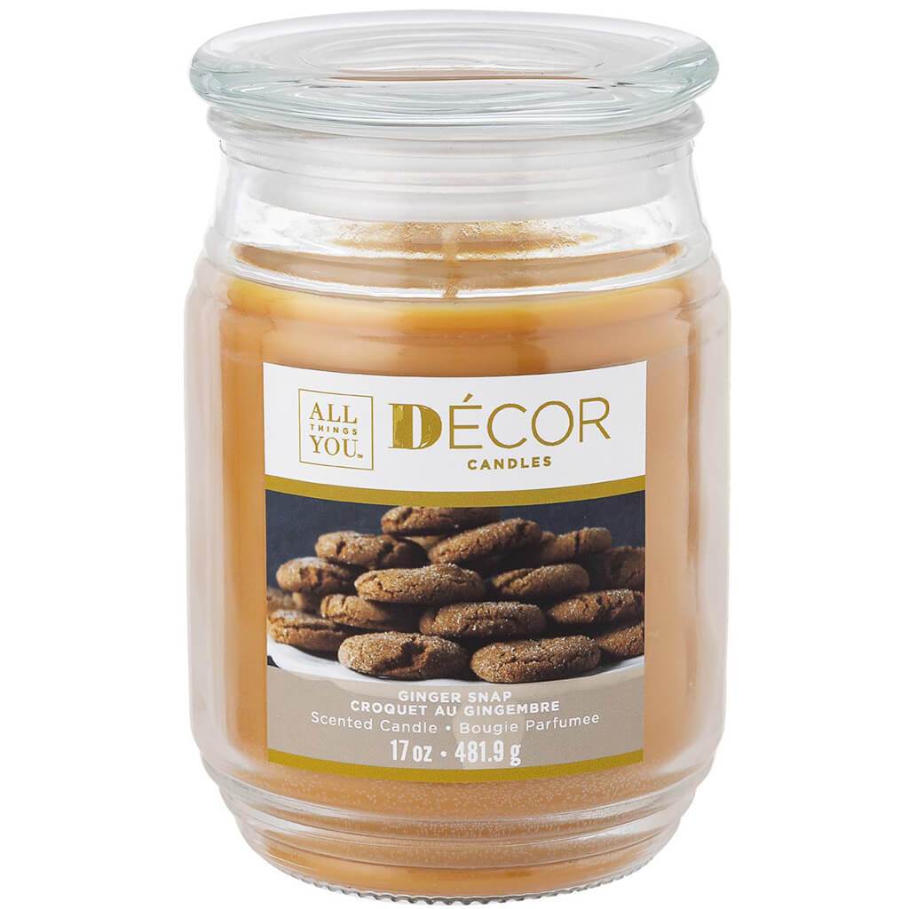 Decor Candle Jar Ginger Snap, 17oz