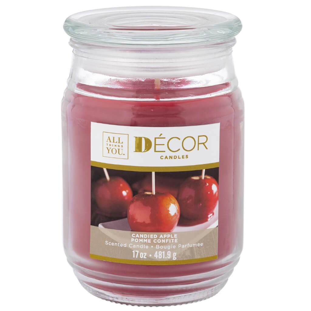 Decor Candle Jar Candied Apple , 17oz